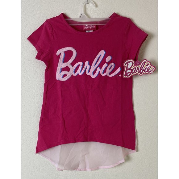 Barbie Evy 2016 Classic Pink Script Girls T-Shirt Size Small NWT - Picture 1 of 4